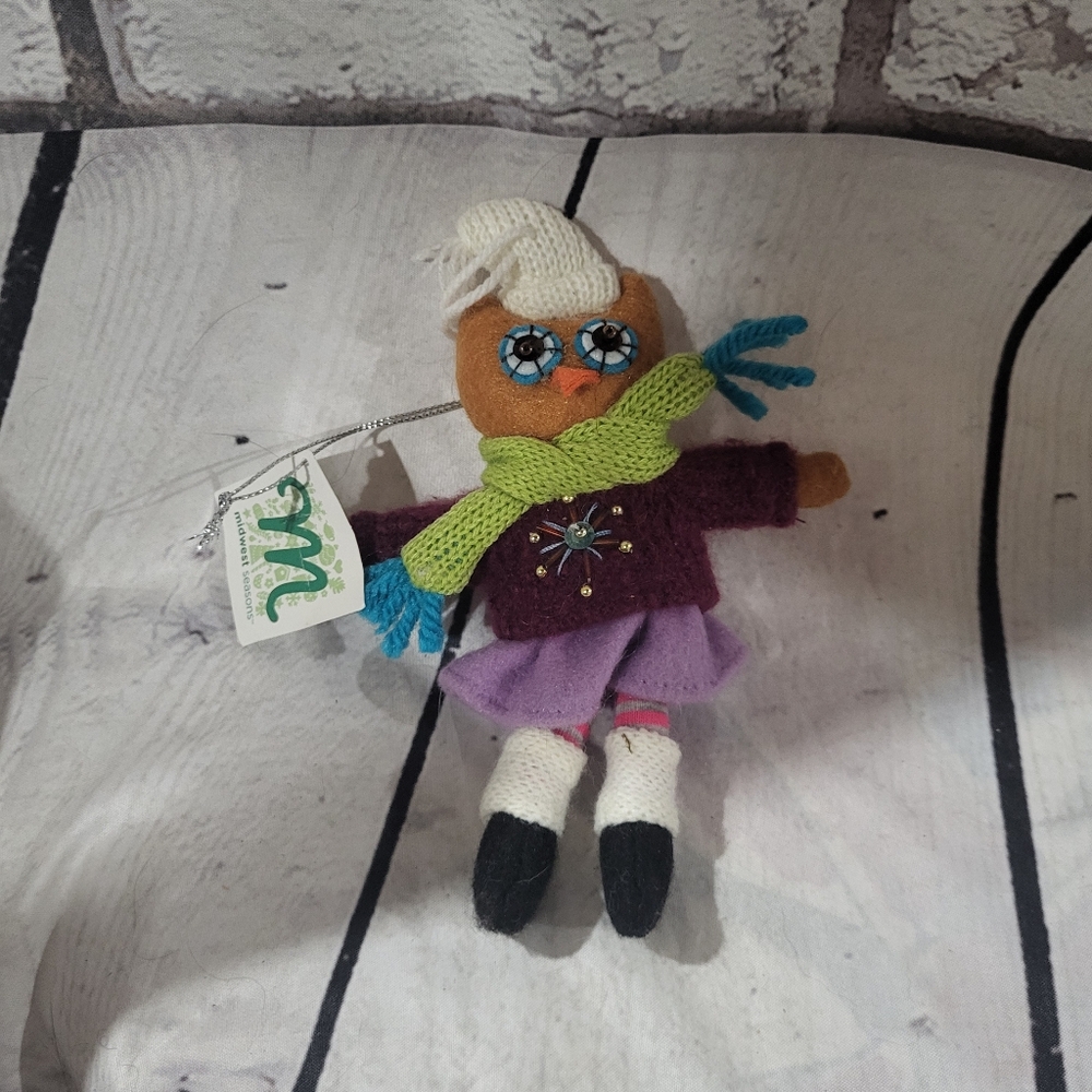 Midwest Seasons Colorful Plush Doll with Scarf and Hat